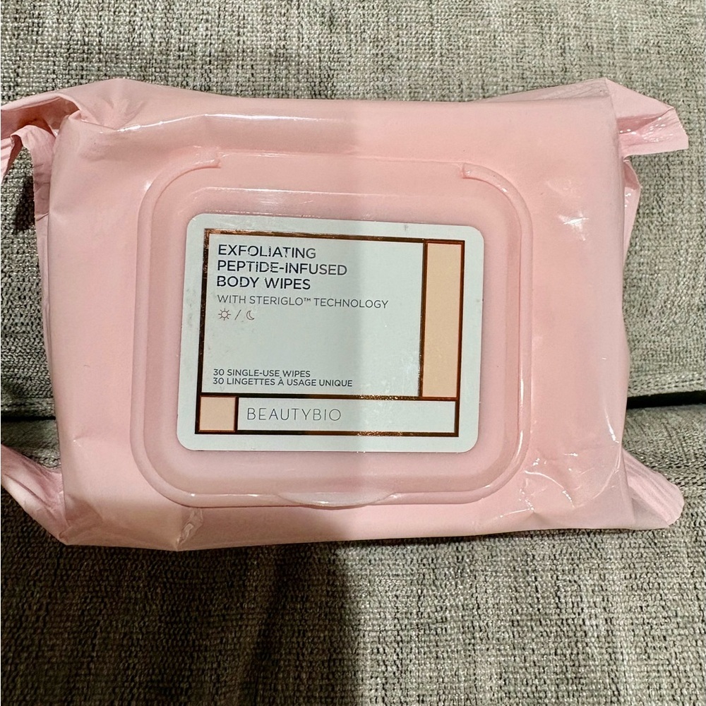 BeautyBio Pink Exfoliating Peptide-Infused Body Wipes